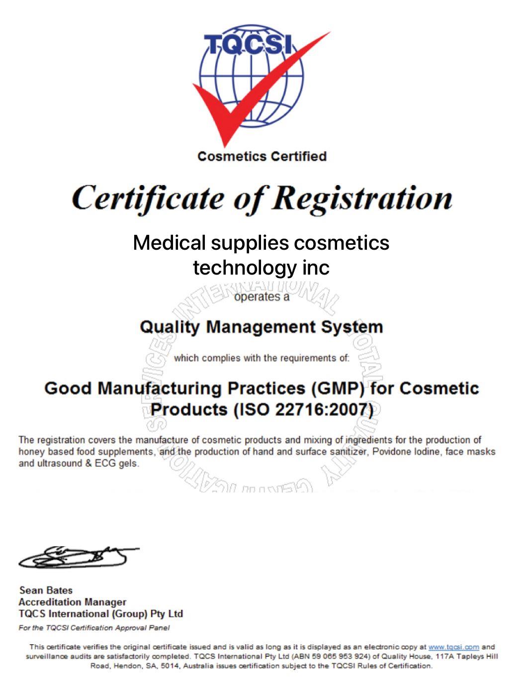 Certificate of registration preview